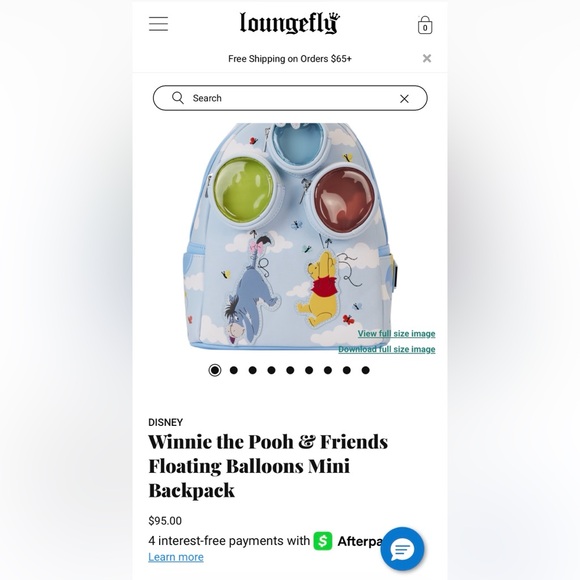 Loungefly Disney Winnie the Pooh Blue Balloon Mini Backpack - Picture 7 of 8